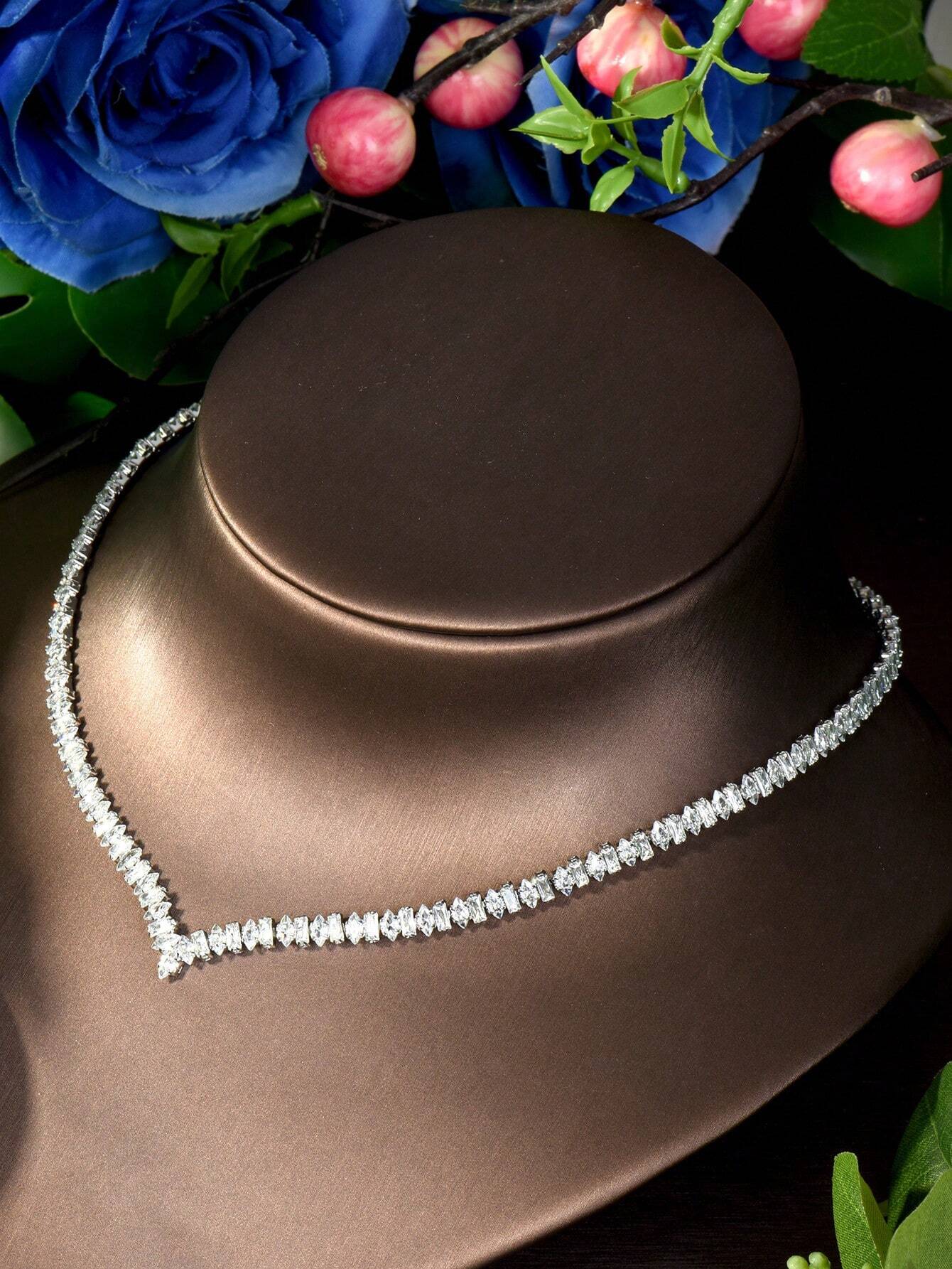 Cascading Crystal Statement Bridal Set