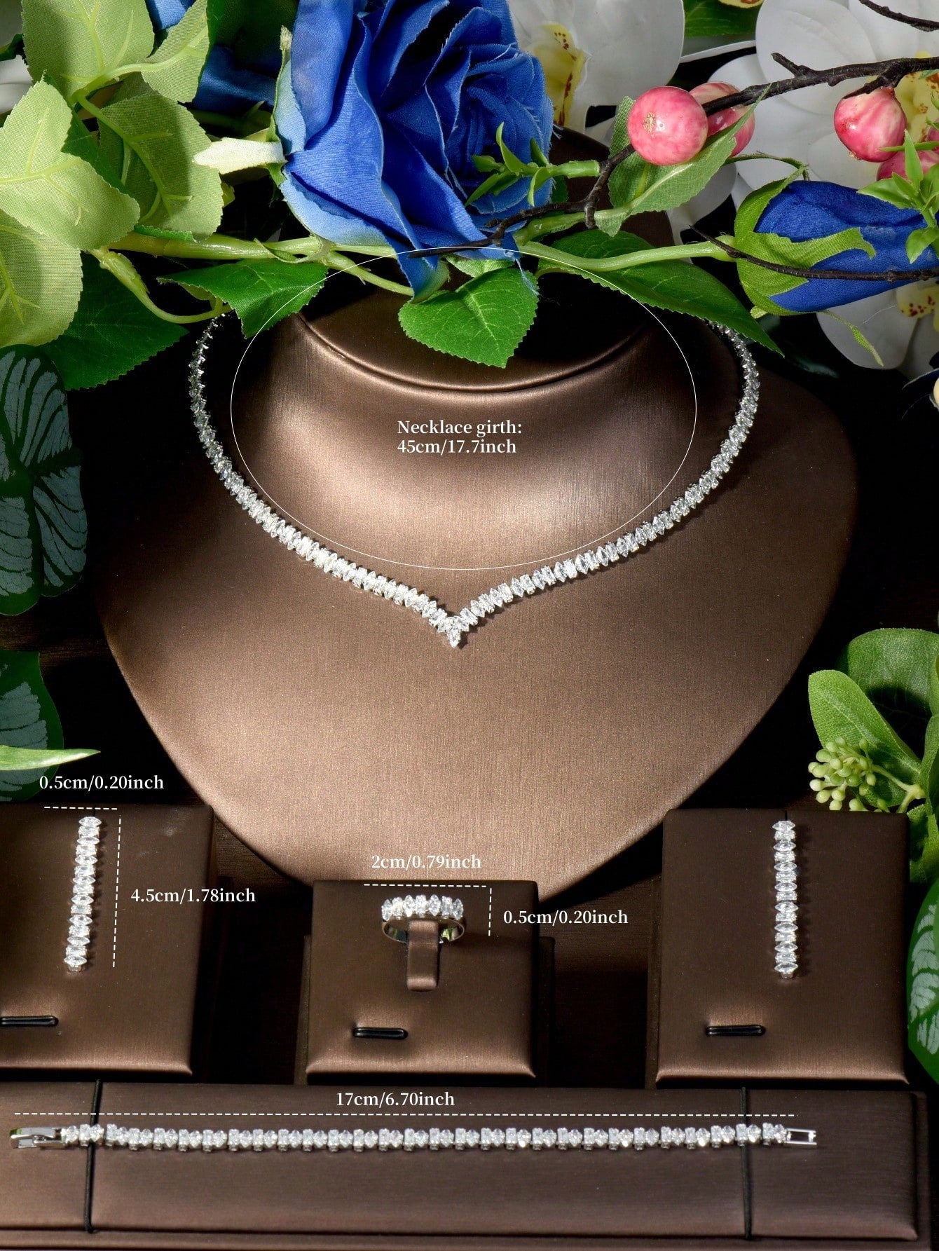 Cascading Crystal Statement Bridal Set