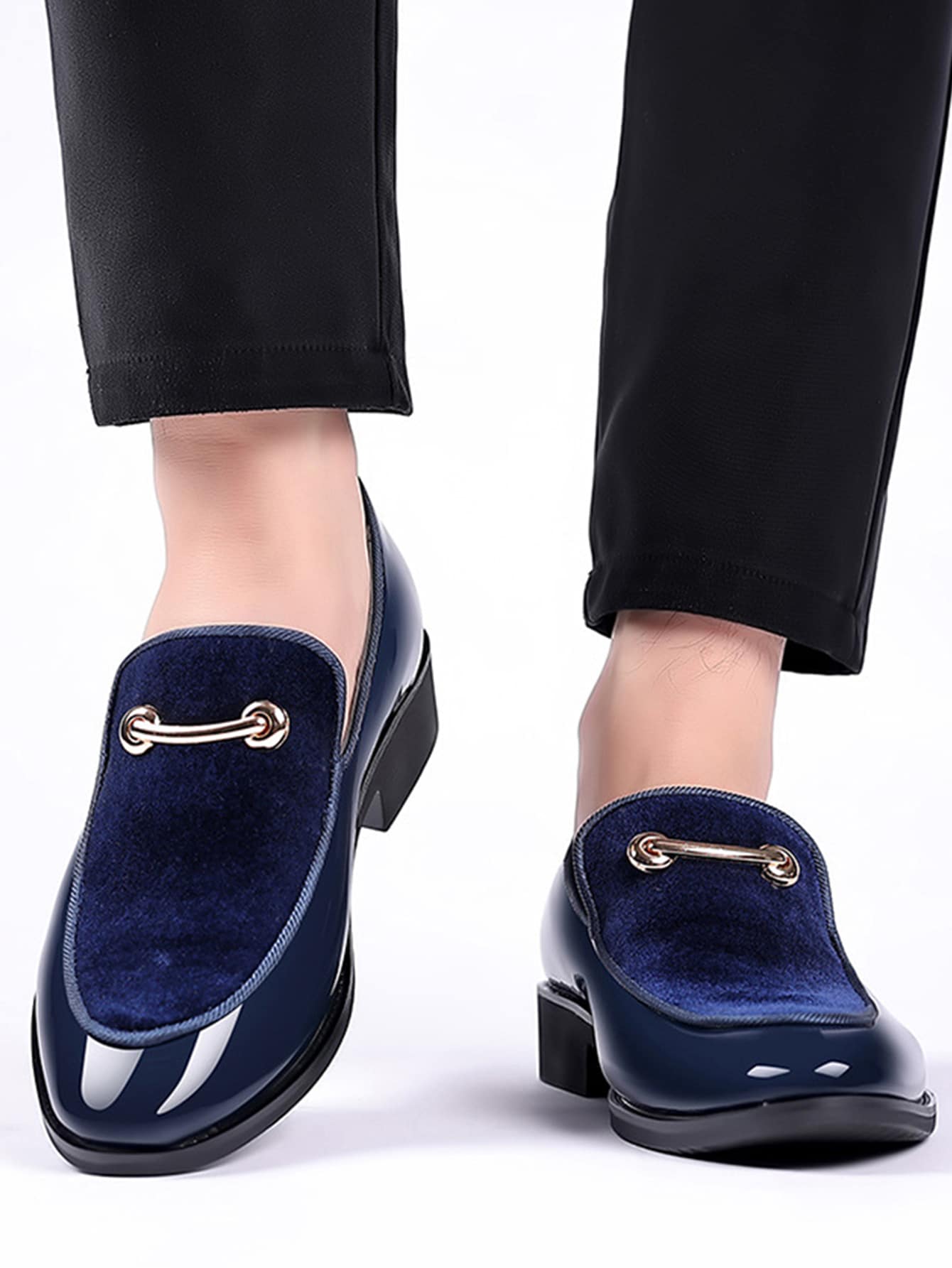 Men's Velvet Patent Formal Loafers