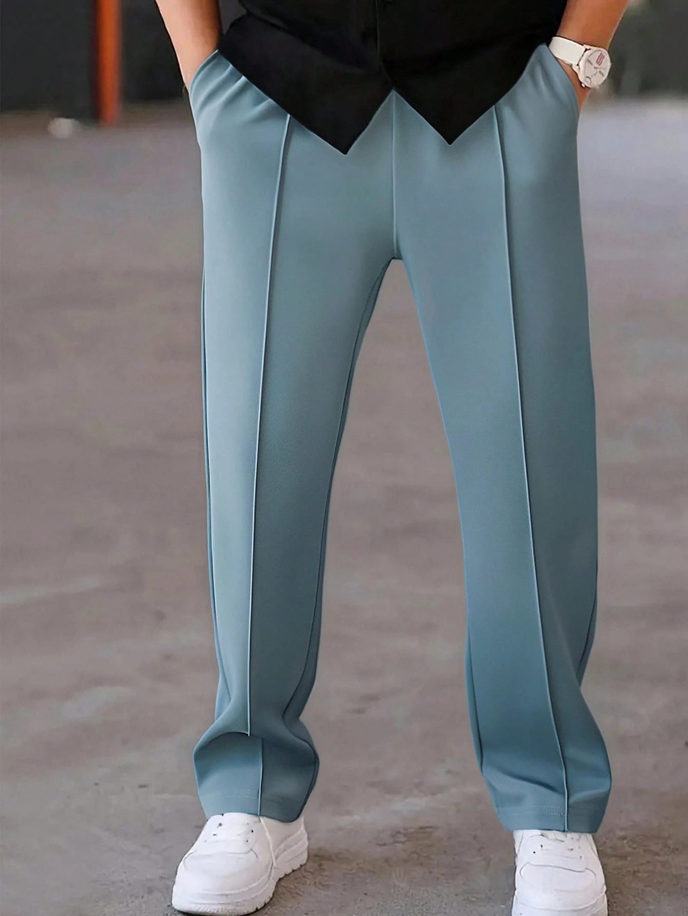 Relaxed Fit Pintuck Trousers