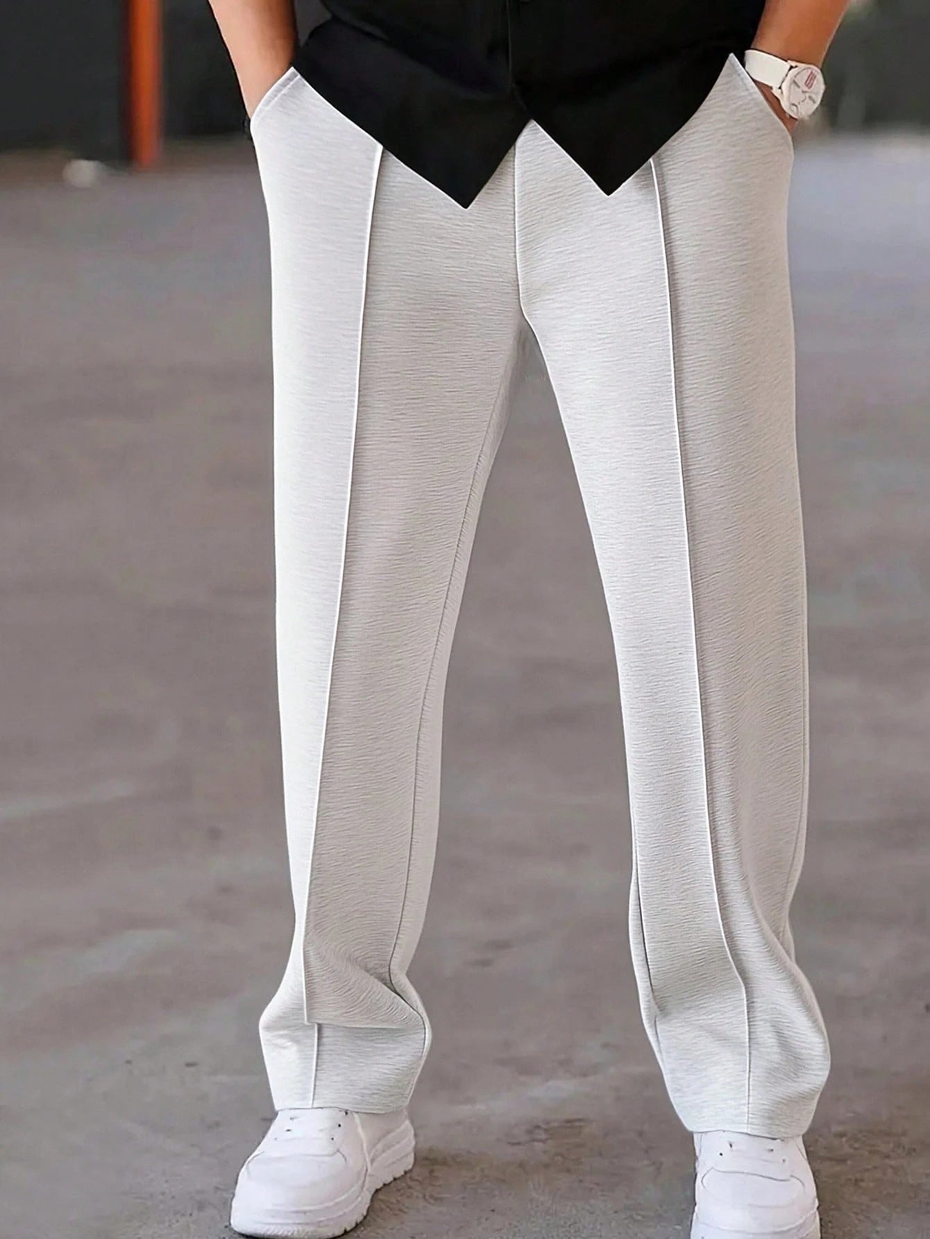Relaxed Fit Pintuck Trousers