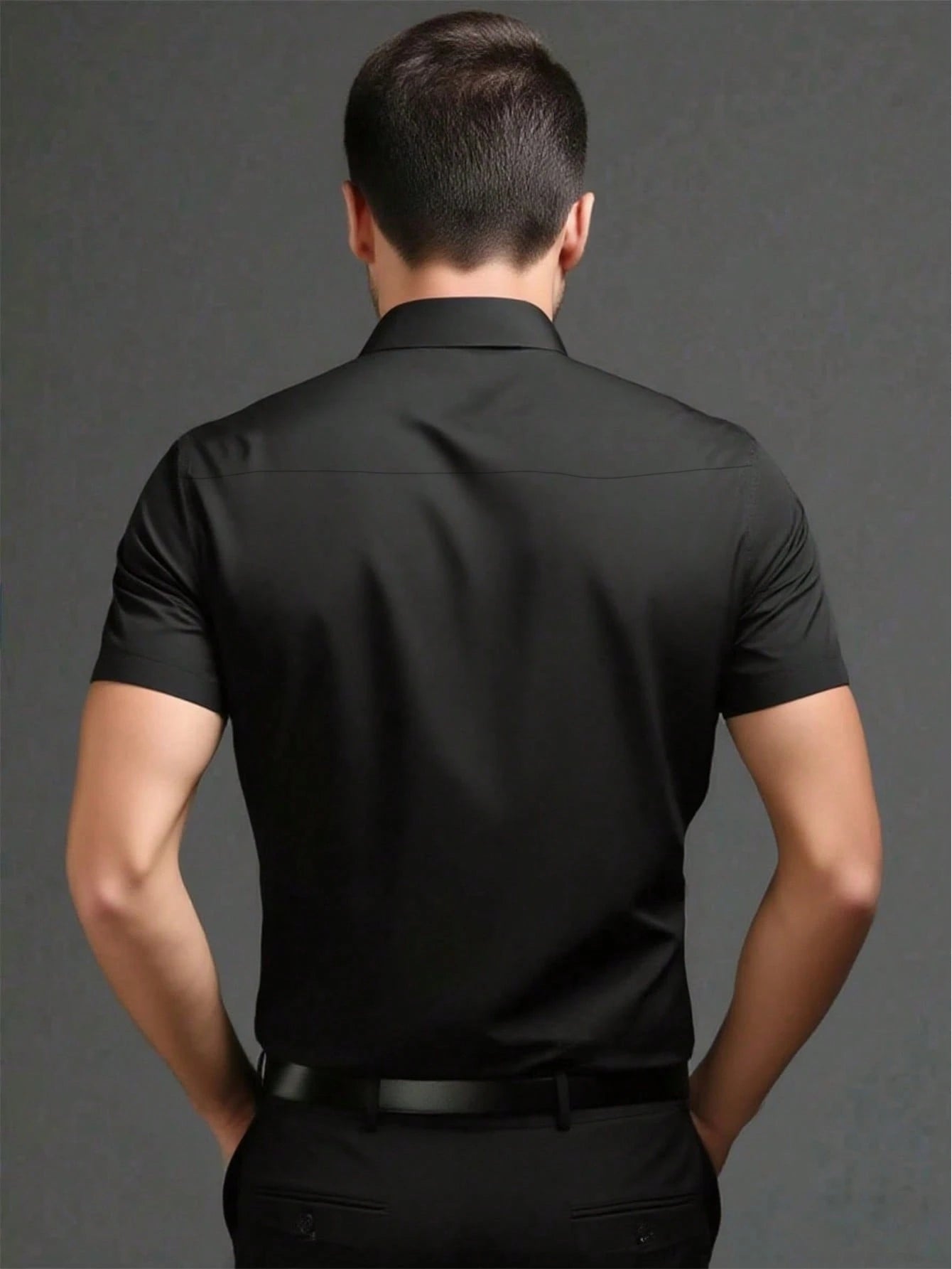 Slim Fit Short Sleeve Dress Shirt