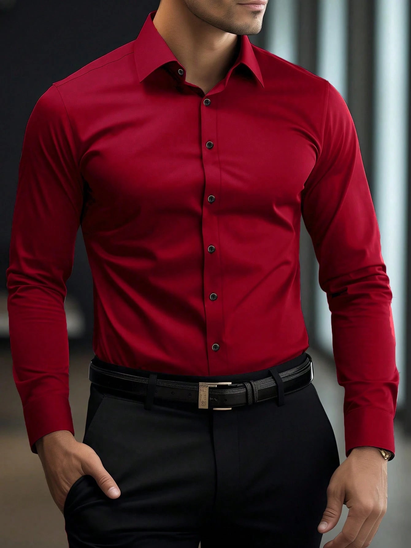 Slim Fit Stretch Formal Shirt