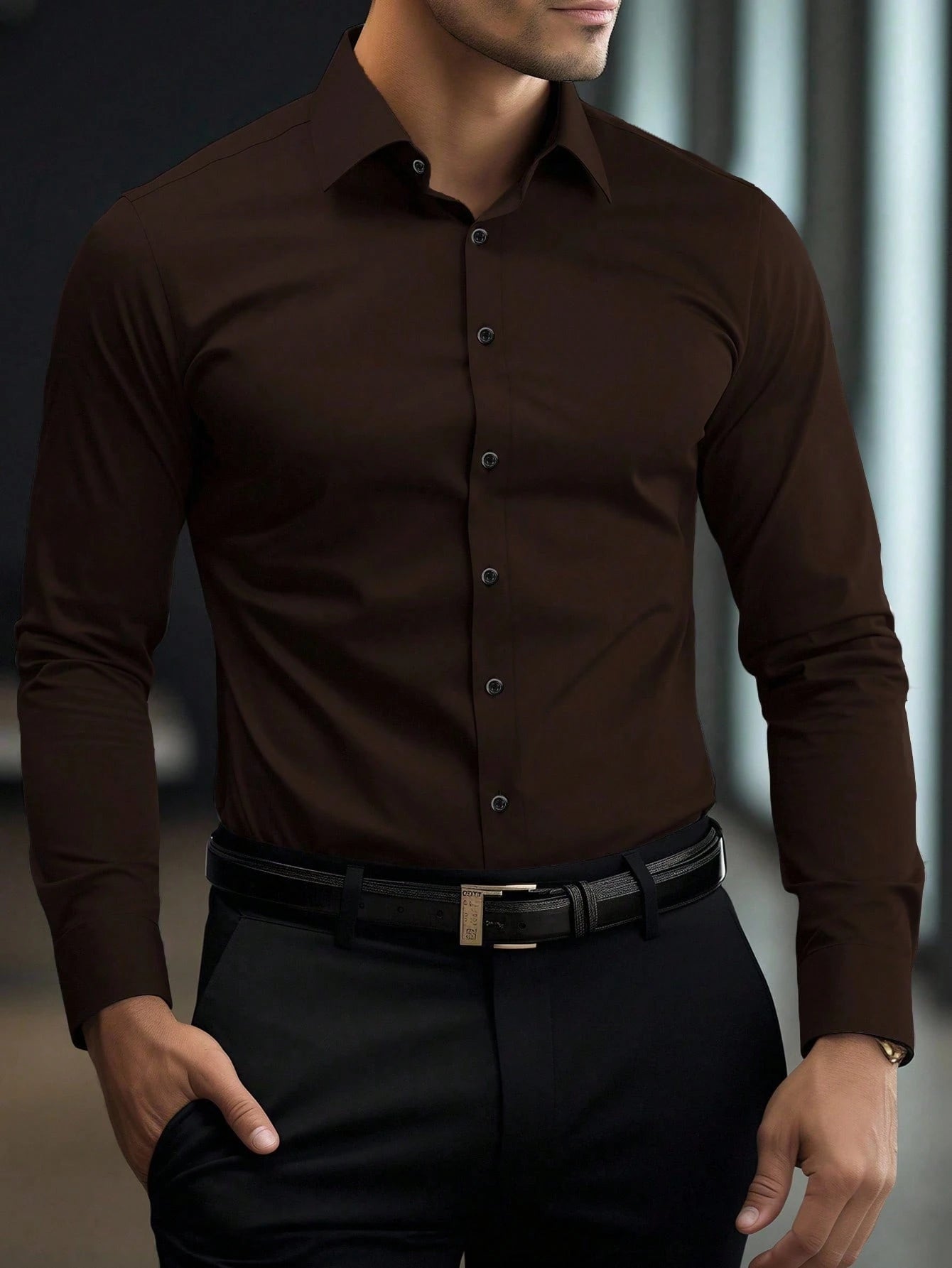 Slim Fit Stretch Formal Shirt