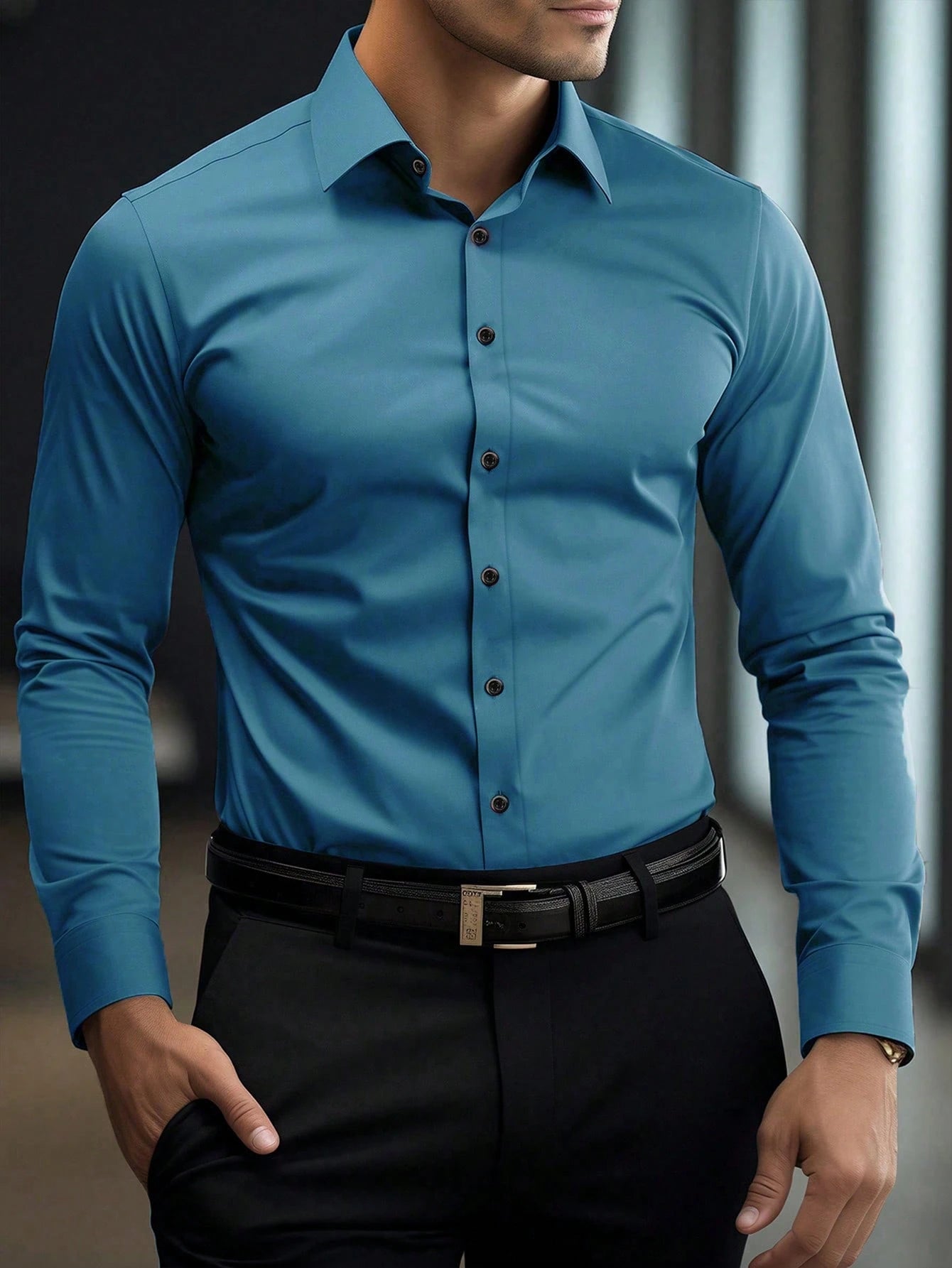 Slim Fit Stretch Formal Shirt