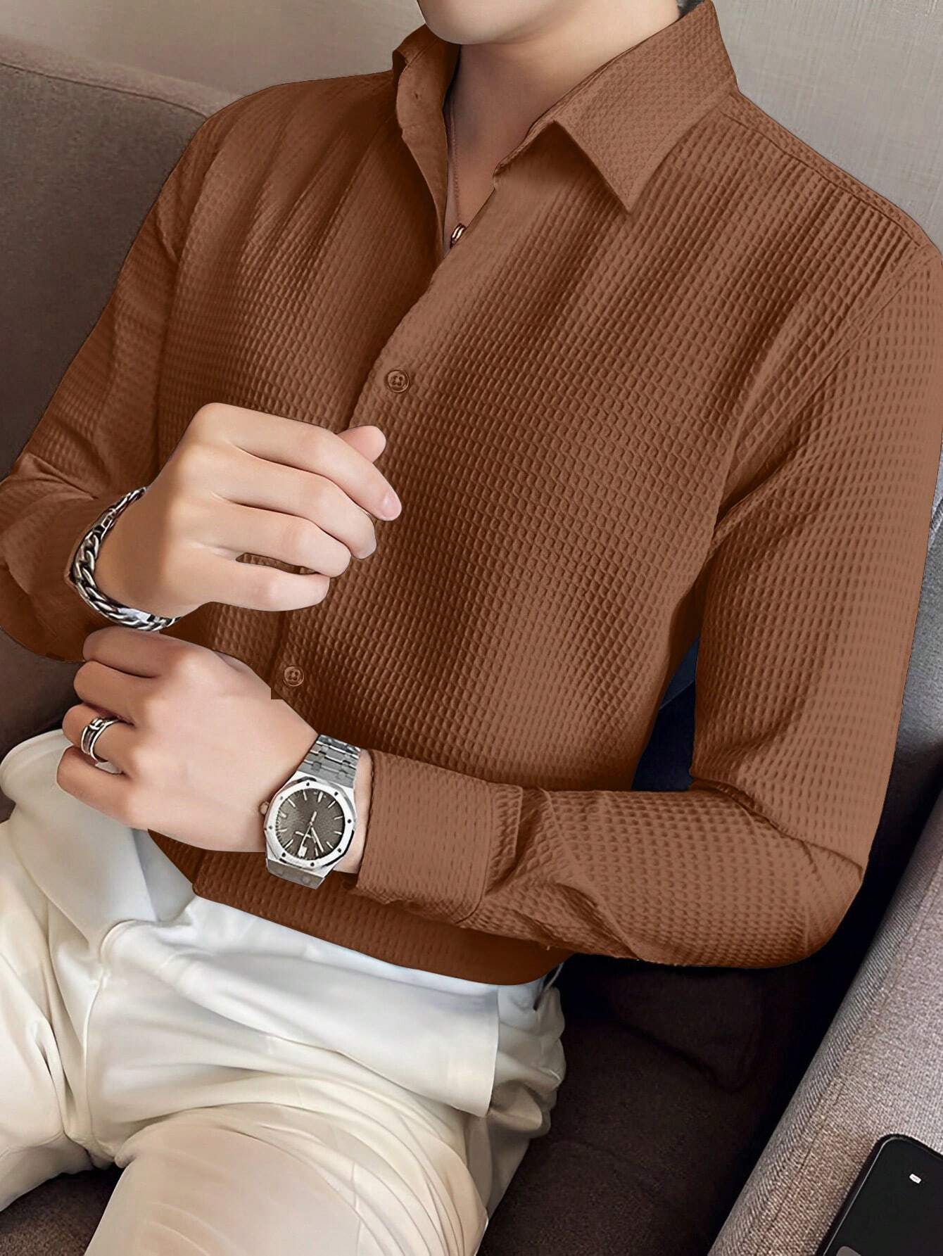 Textured Slim Fit Shirt
