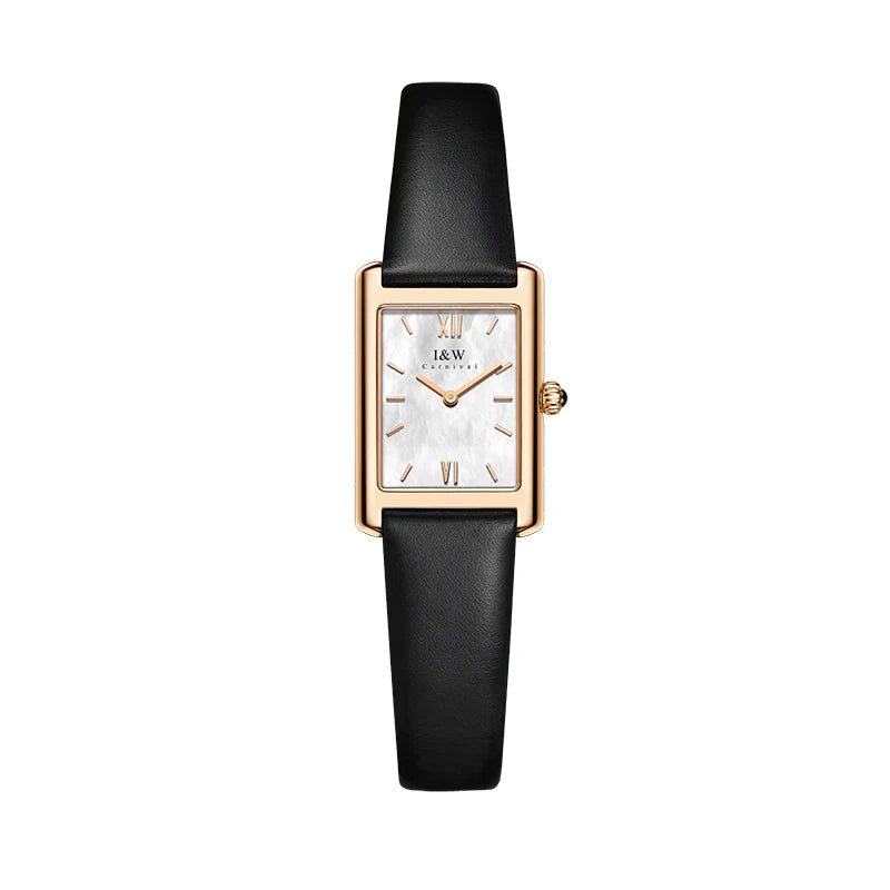Women's Rose Gold Rectangular Watch