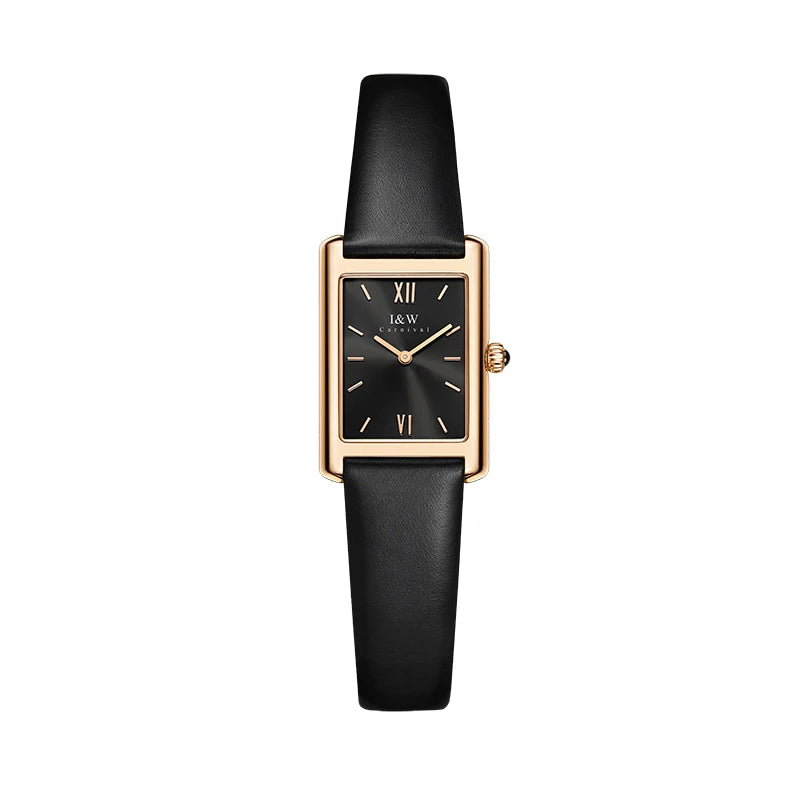 Women's Rose Gold Rectangular Watch