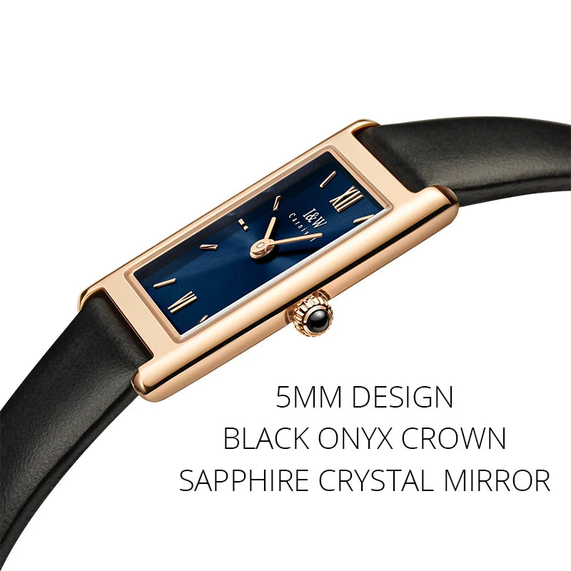 Women's Rose Gold Rectangular Watch
