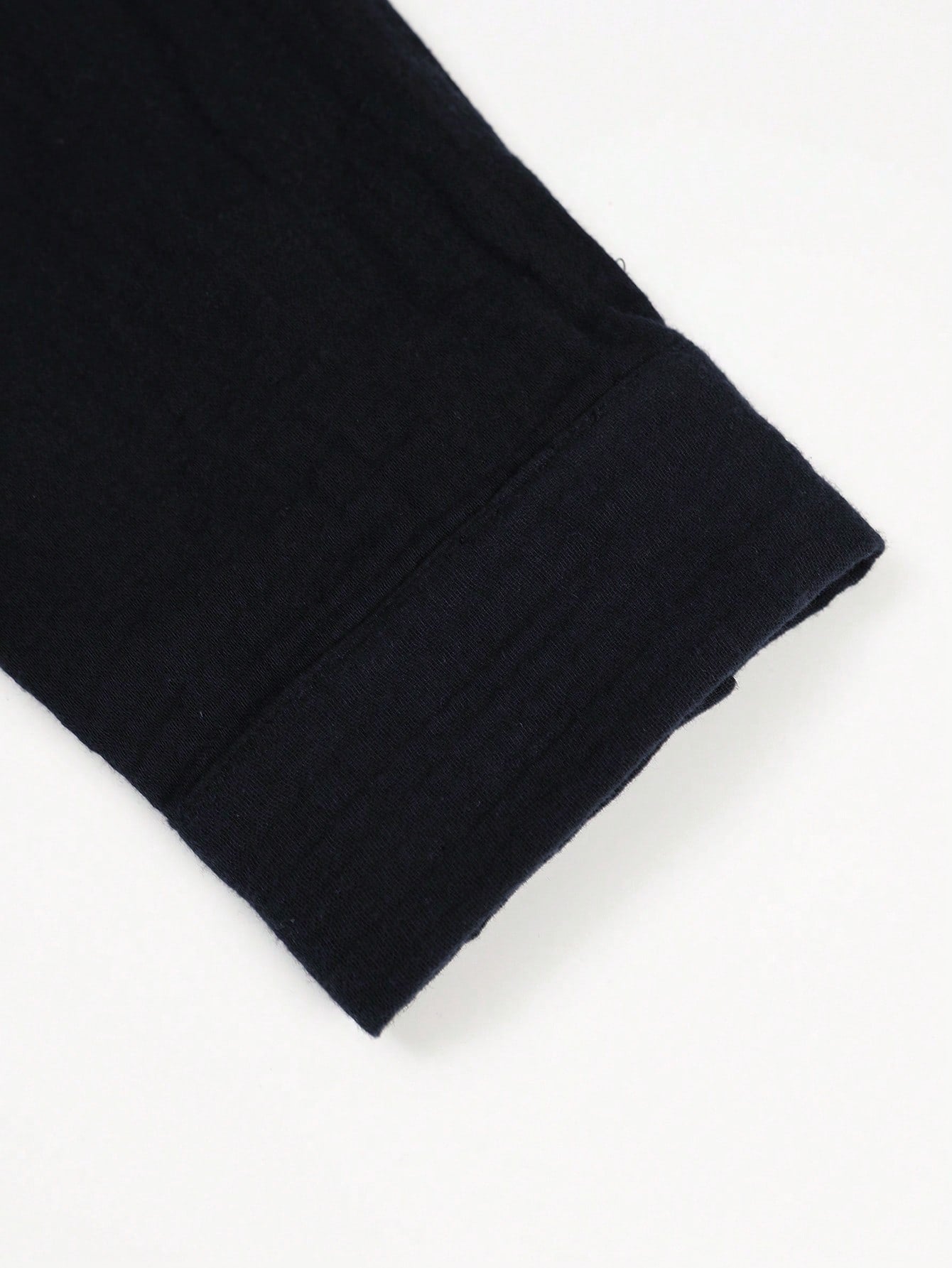 ChiClick | Collarless Textured Linen Shirt