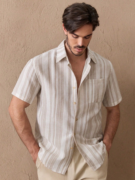 ChiClick | Striped Linen Resort Shirt