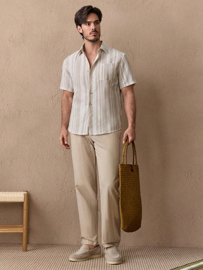 ChiClick | Striped Linen Resort Shirt