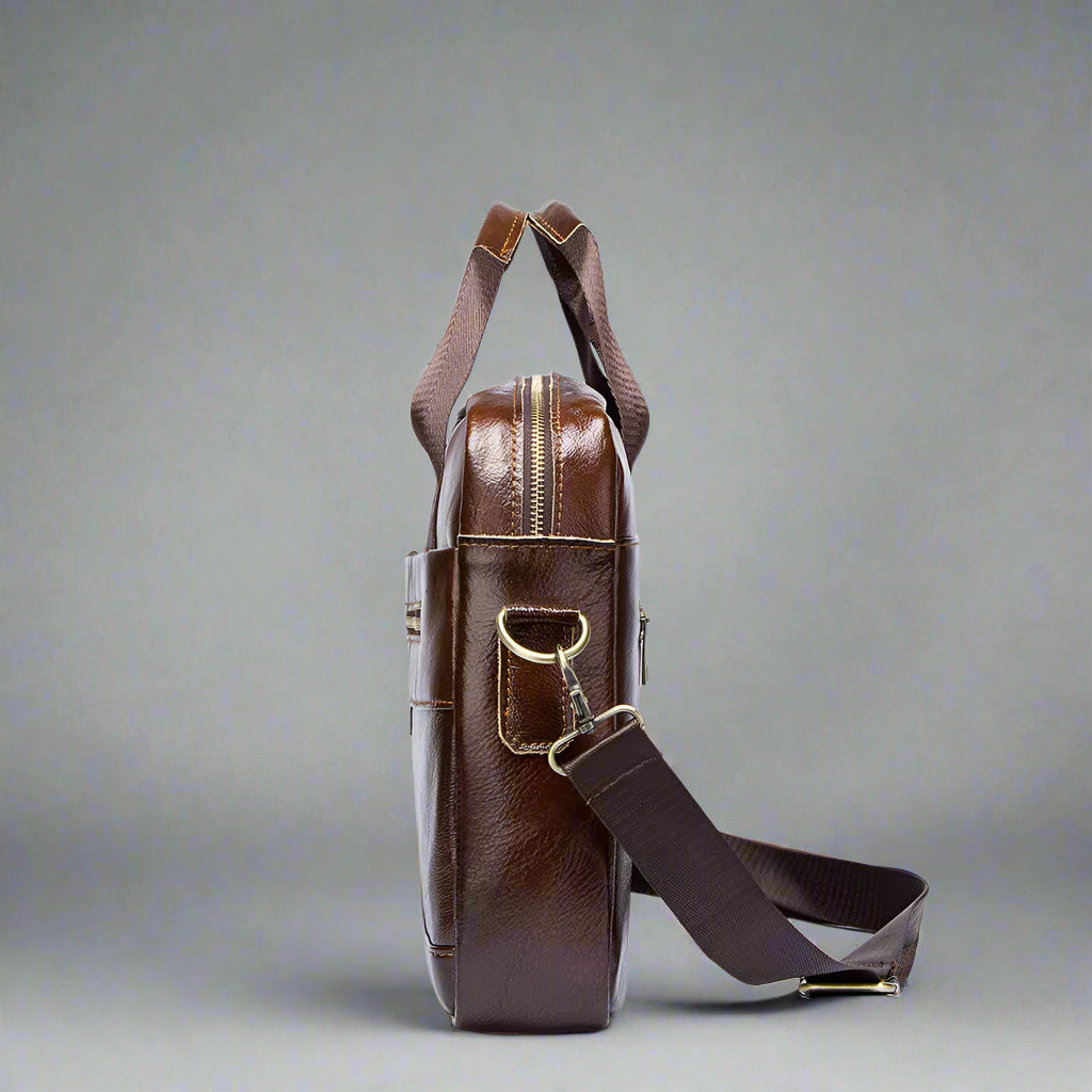 Burnished Leather Business Briefcase