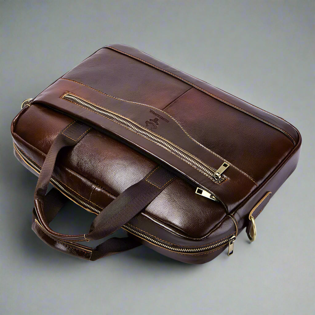Burnished Leather Business Briefcase