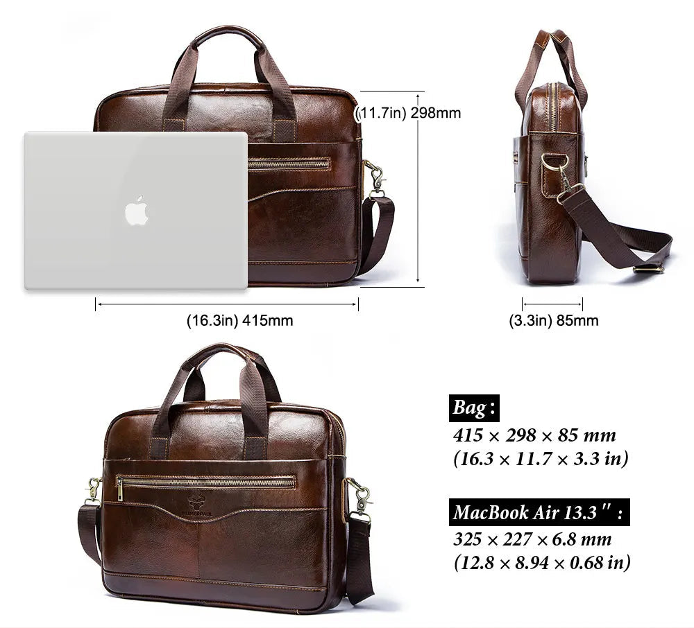 Burnished Leather Business Briefcase