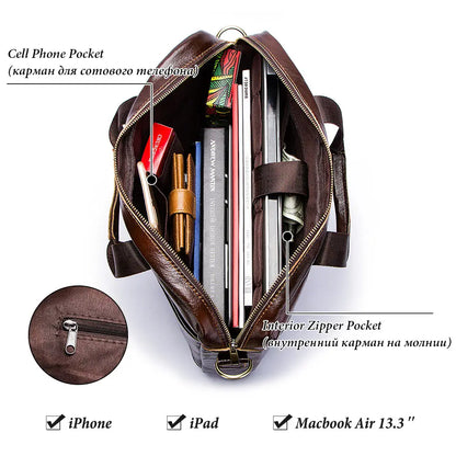 Burnished Leather Business Briefcase