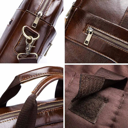 Burnished Leather Business Briefcase