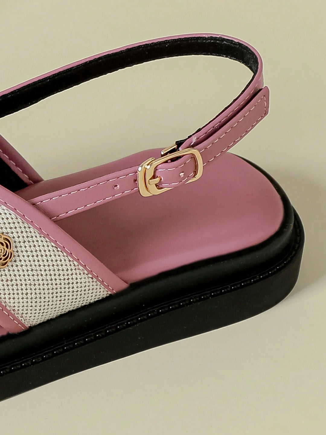 Canvas Crisscross Slingback Flatform Sandal