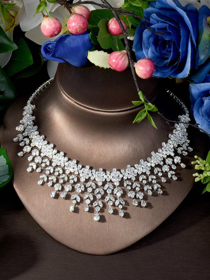  Cascading Crystal Statement Bridal Set