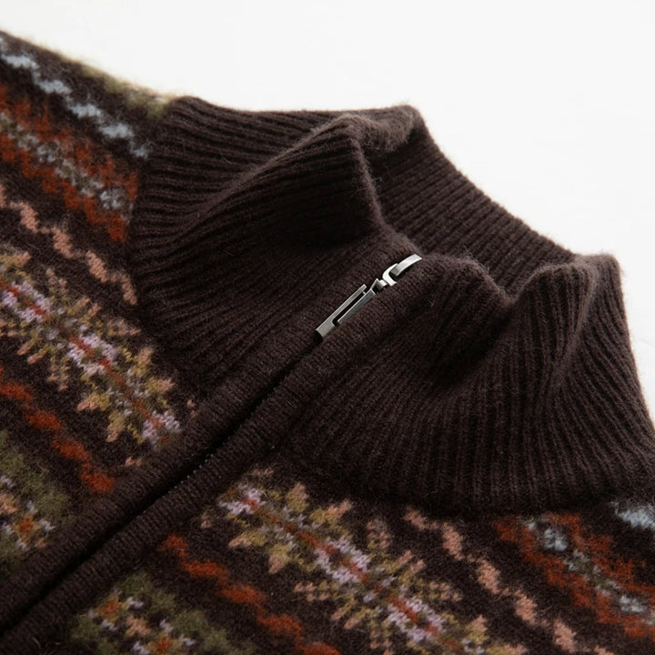 Cashmere Vintage Stripe Half-Zip Sweater