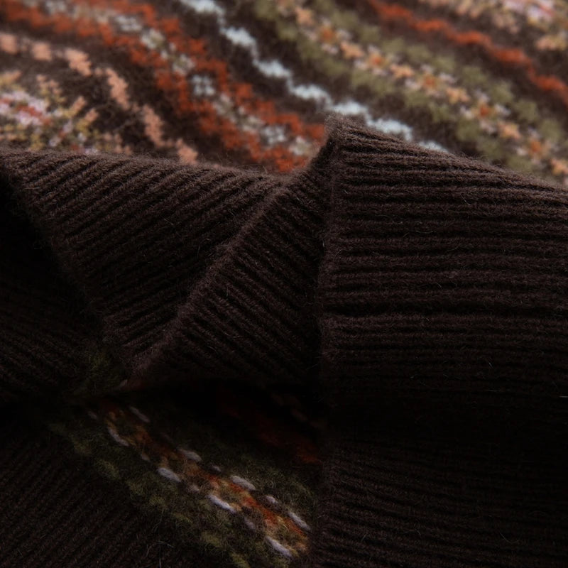 Cashmere Vintage Stripe Half-Zip Sweater