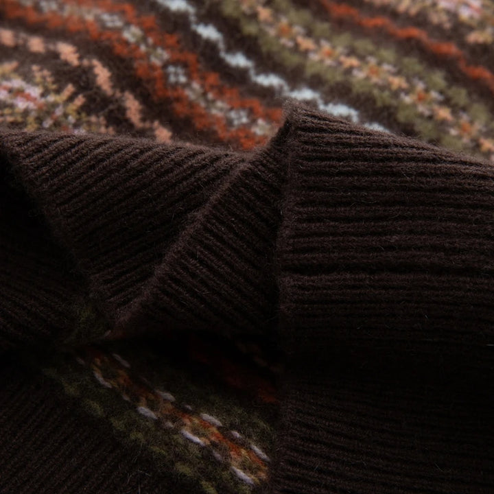 Cashmere Vintage Stripe Half-Zip Sweater