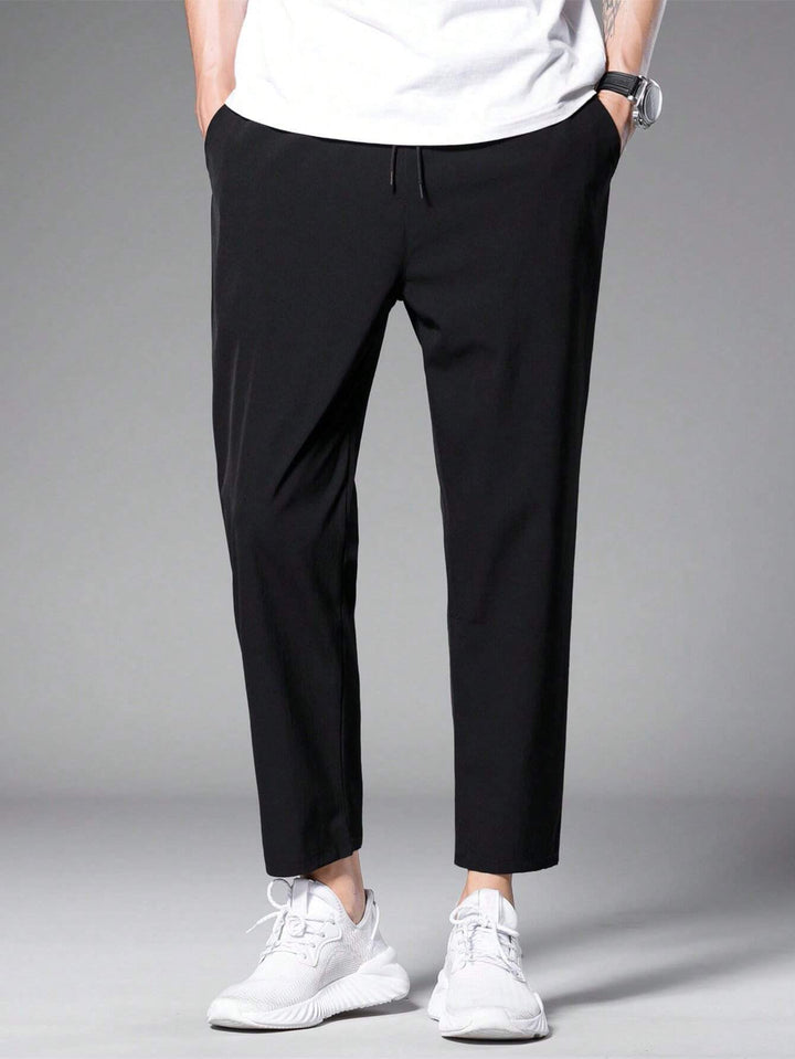 Casual Drawstring Cropped Trousers