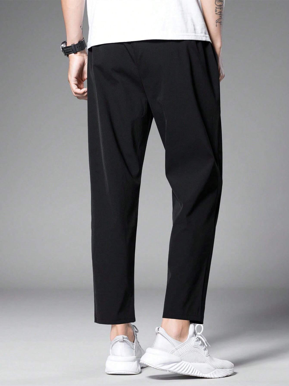 Casual Drawstring Cropped Trousers