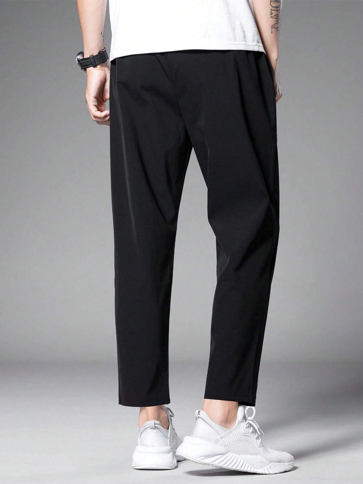 Casual Drawstring Cropped Trousers
