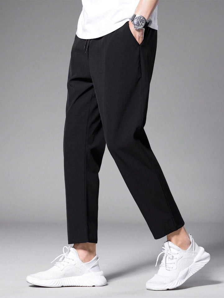 Casual Drawstring Cropped Trousers