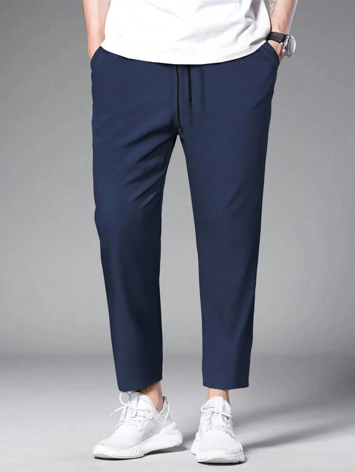 Casual Drawstring Cropped Trousers