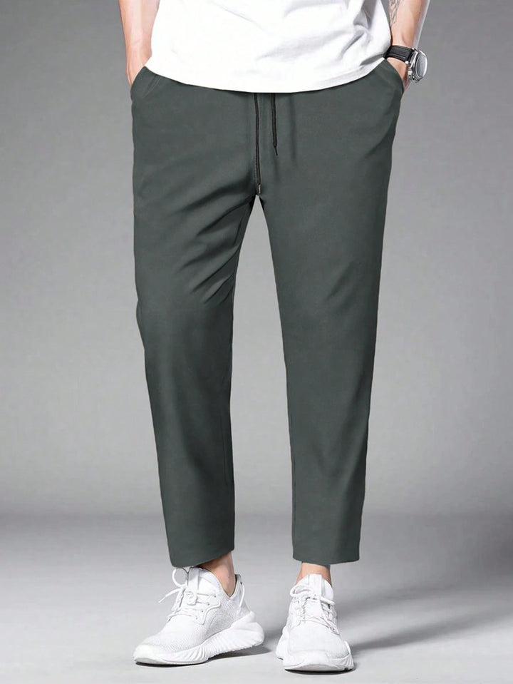 Casual Drawstring Cropped Trousers