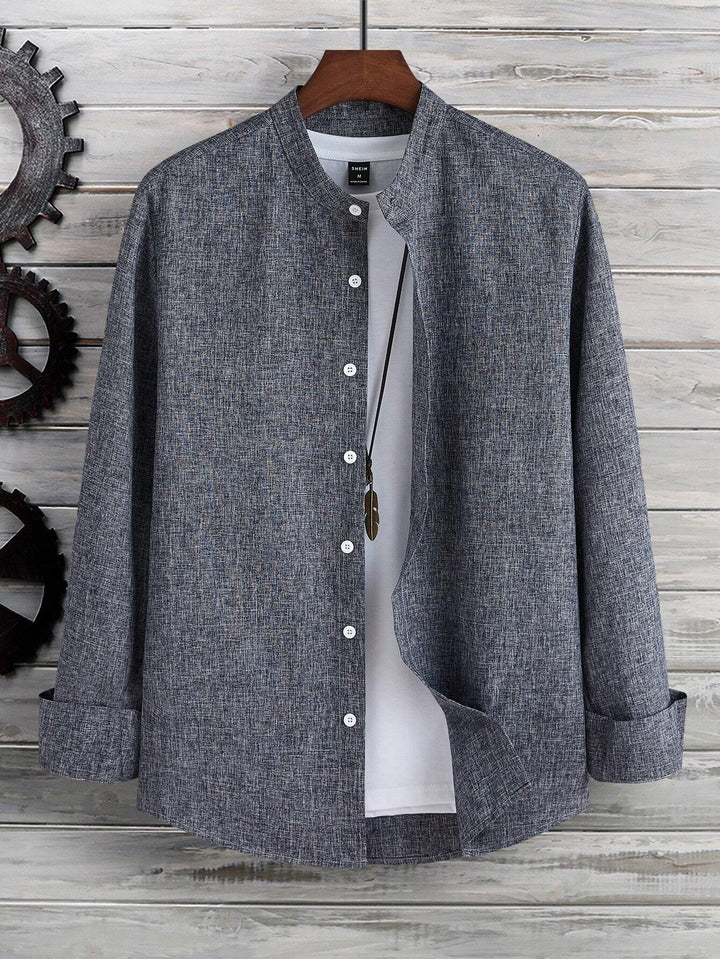 Casual Shirt Long Sleeve Button Down Brown