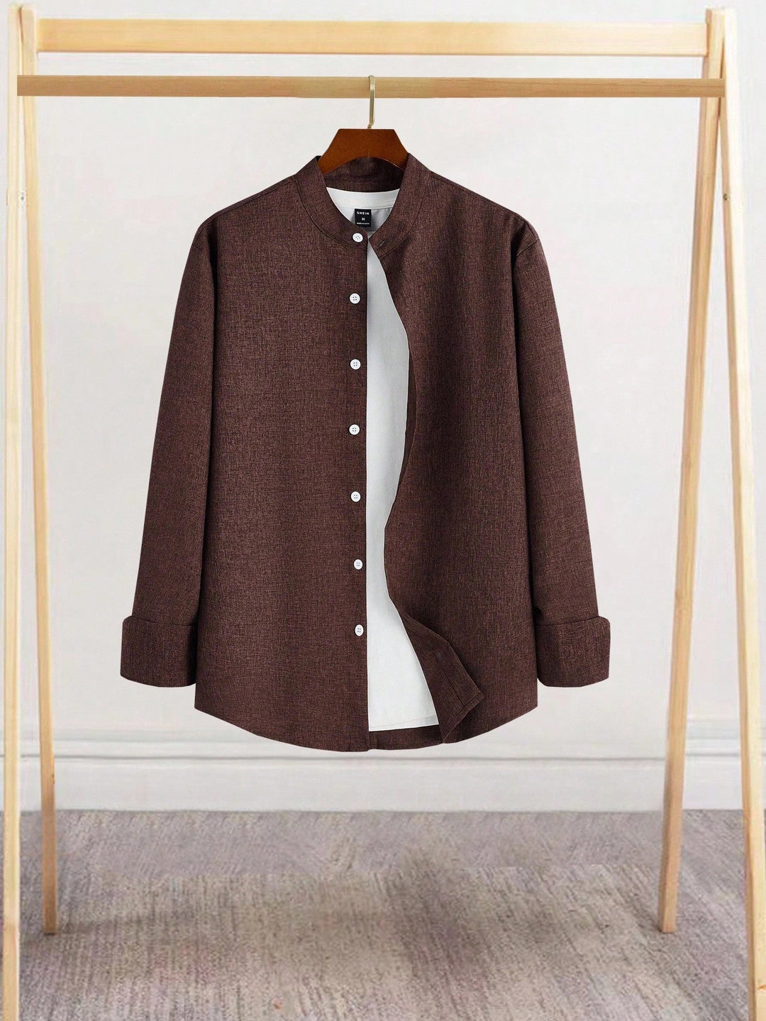 Casual Shirt Long Sleeve Button Down Brown