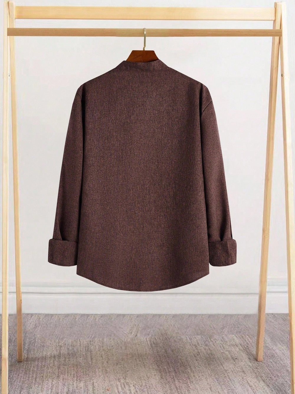 Casual Shirt Long Sleeve Button Down Brown