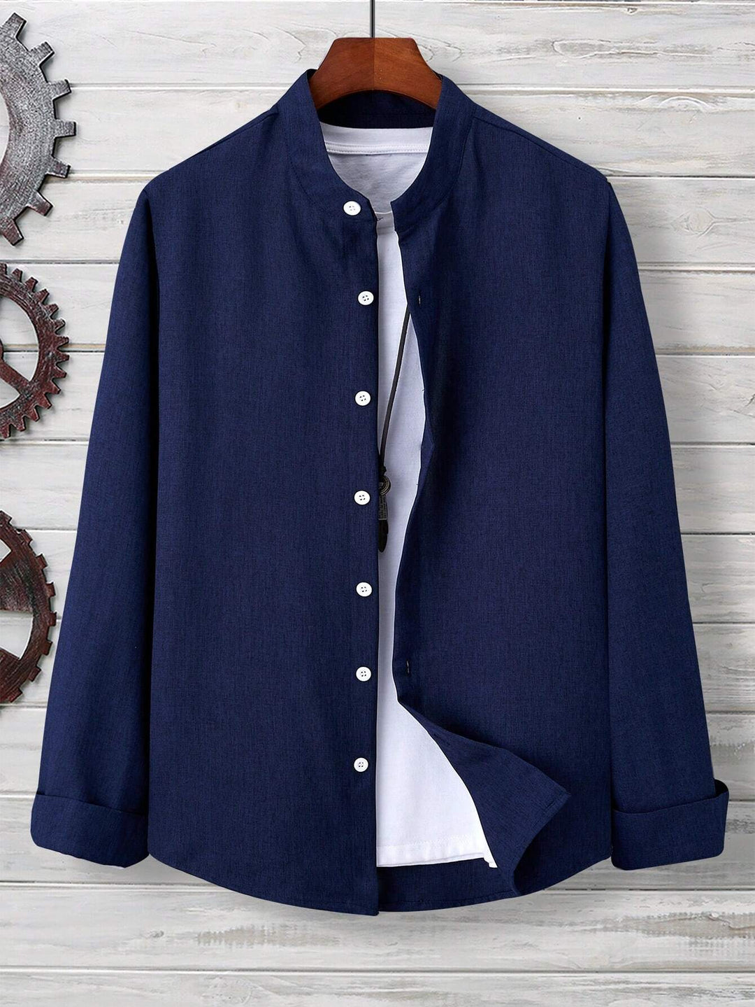 Casual Shirt Long Sleeve Button Down Brown