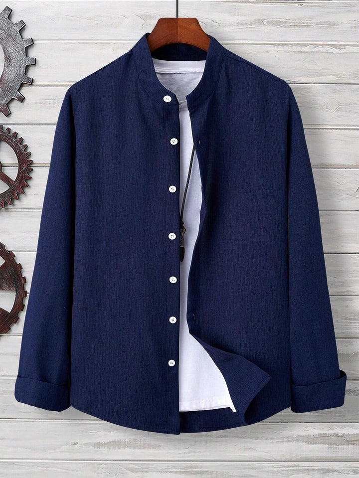 Casual Shirt Long Sleeve Button Down Brown