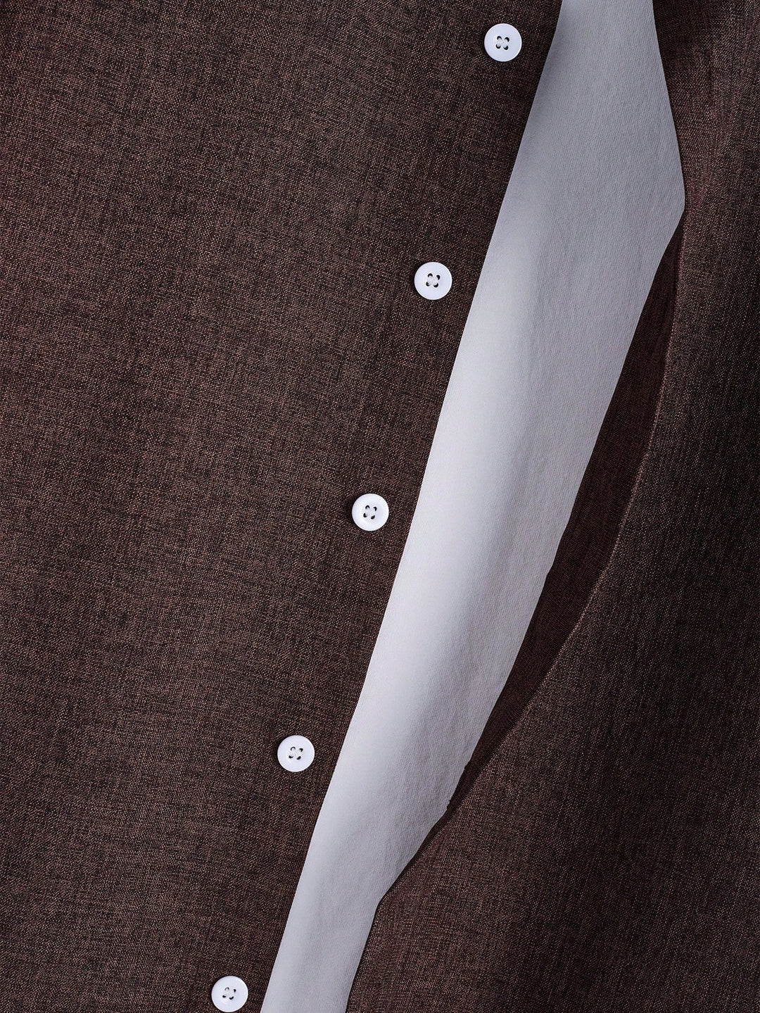 Casual Shirt Long Sleeve Button Down Brown