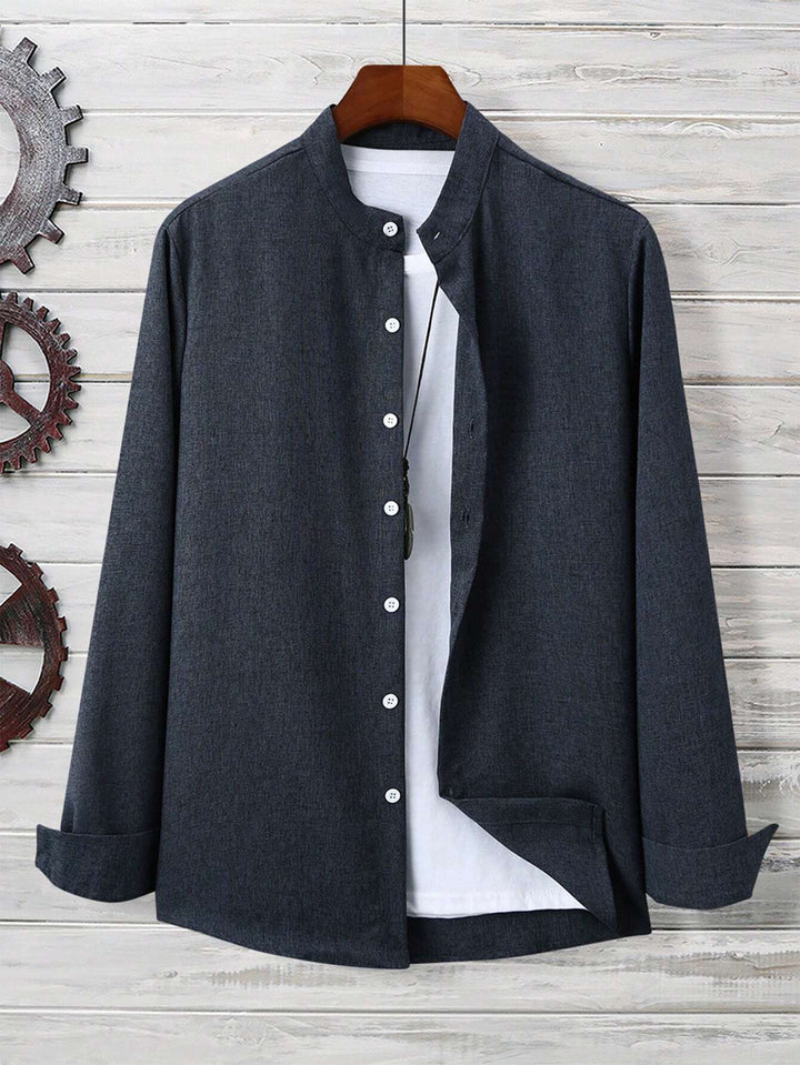 Casual Shirt Long Sleeve Button Down Brown