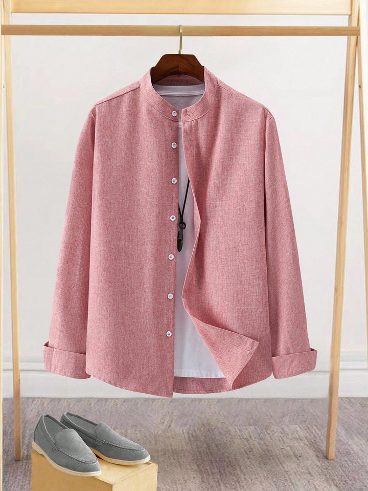 Casual Shirt Long Sleeve Button Down Brown