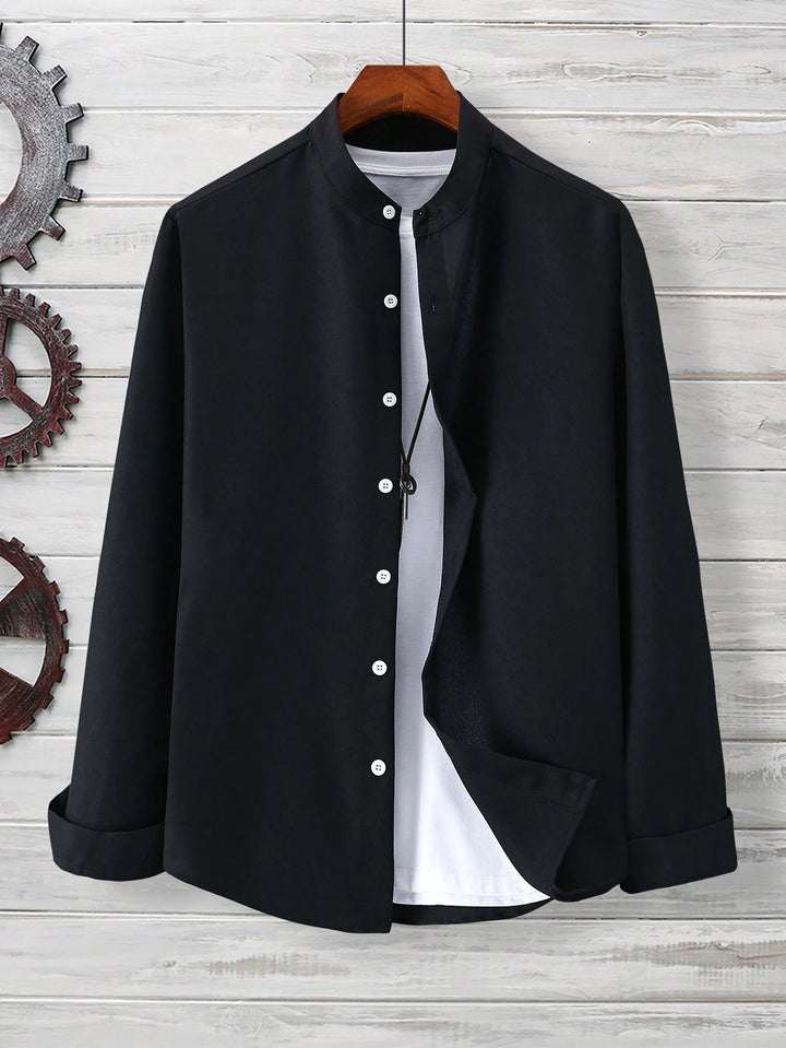 Casual Shirt Long Sleeve Button Down Brown