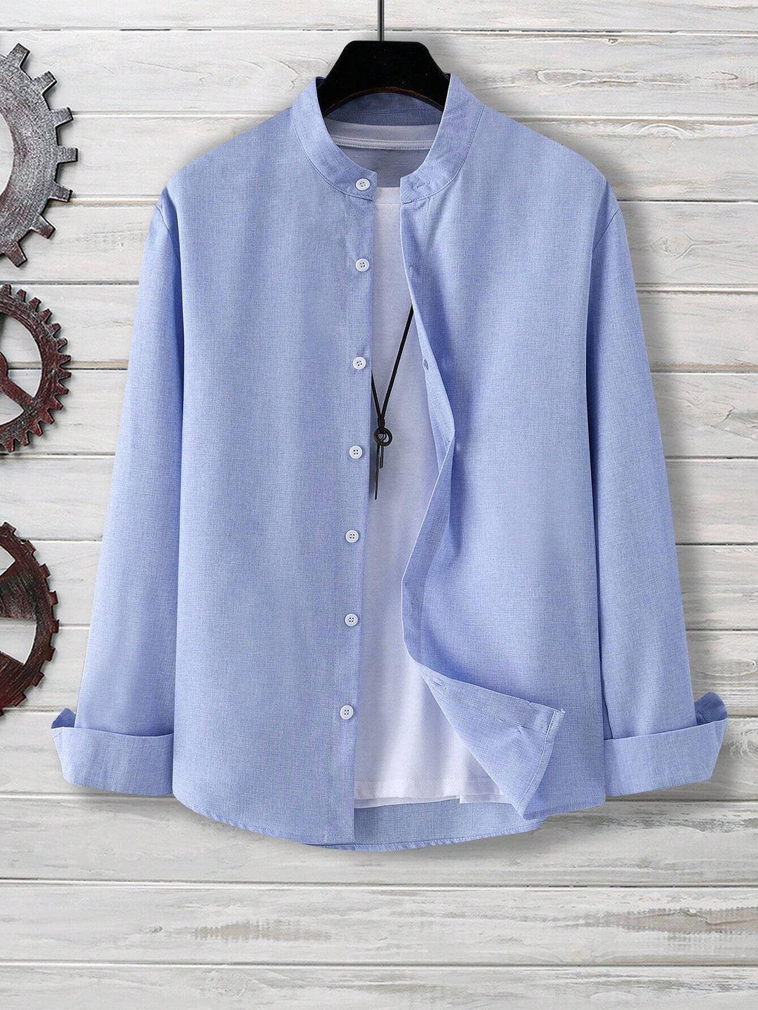 Casual Shirt Long Sleeve Button Down Brown