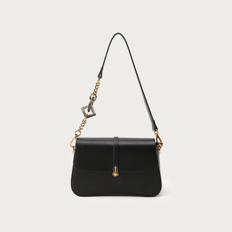Chain Detail Flap Shoulder Bag