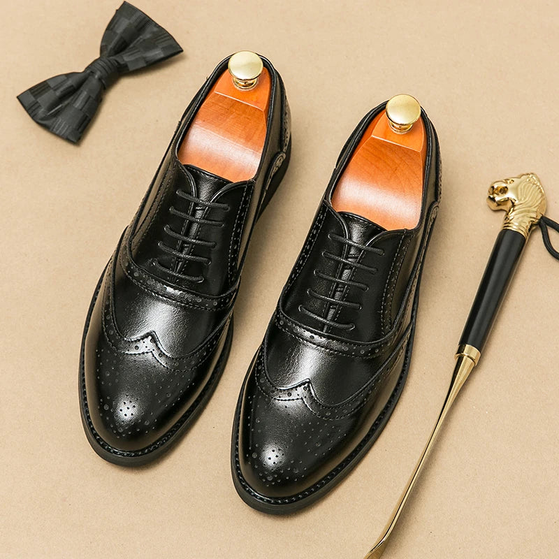Classic Brogue Oxford Dress Shoes