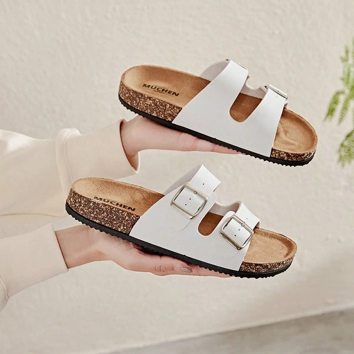  Classic Double Buckle Cork Slides
