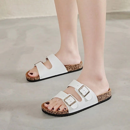  Classic Double Buckle Cork Slides