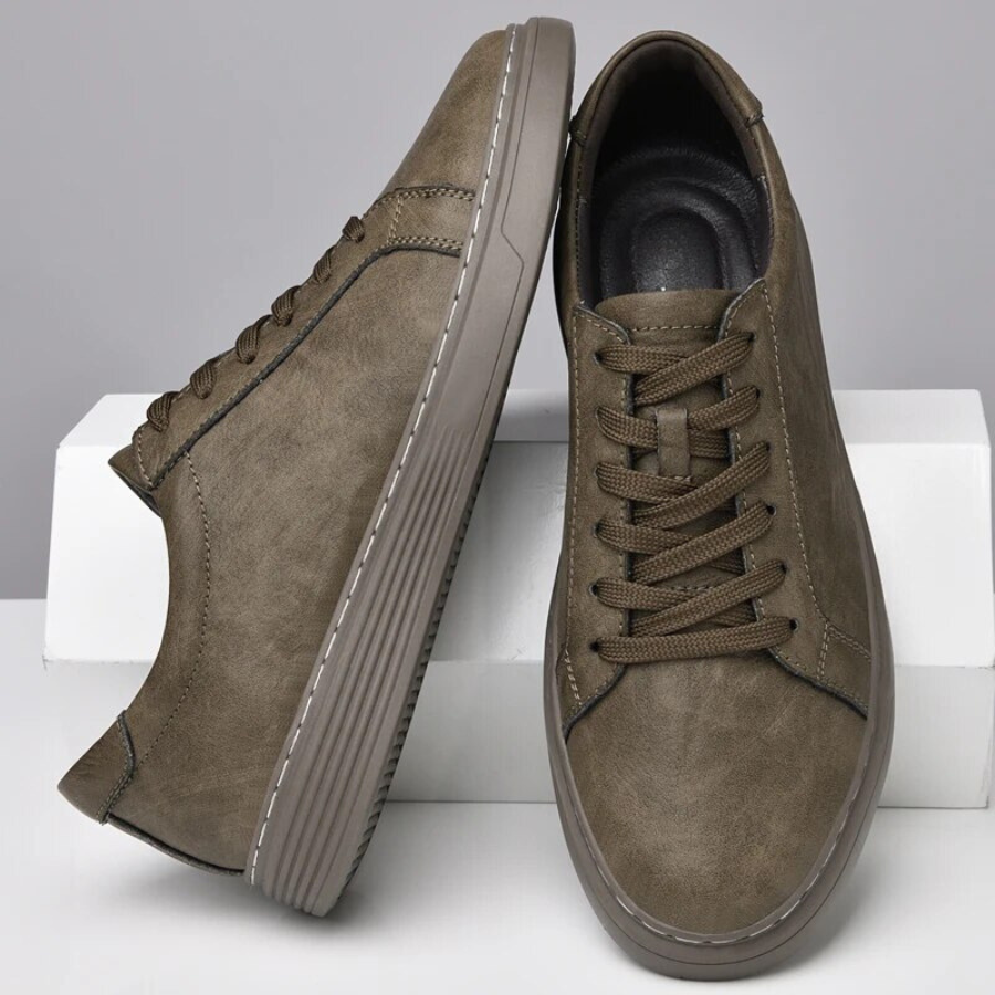 Classic Textured Leather Sneakers