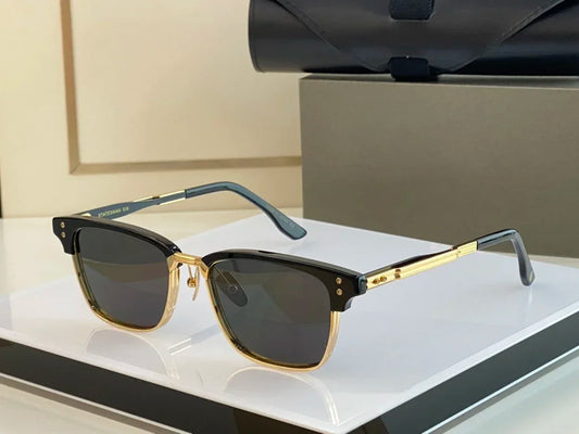 Classy Luxury Gold Browline Sunglasses