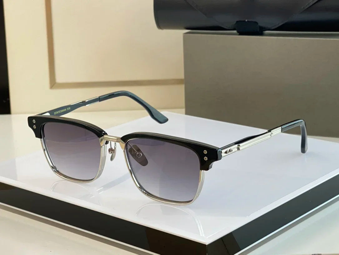 Classy Luxury Gold Browline Sunglasses