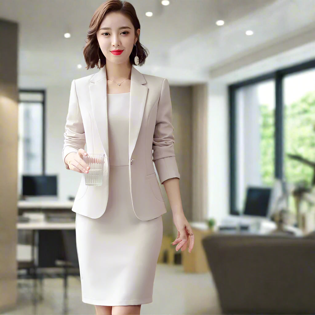 Collarless Professional Dress Set